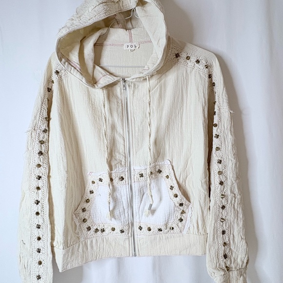 POL Cream Hooded Set with Stud Details - Picture 2 of 12